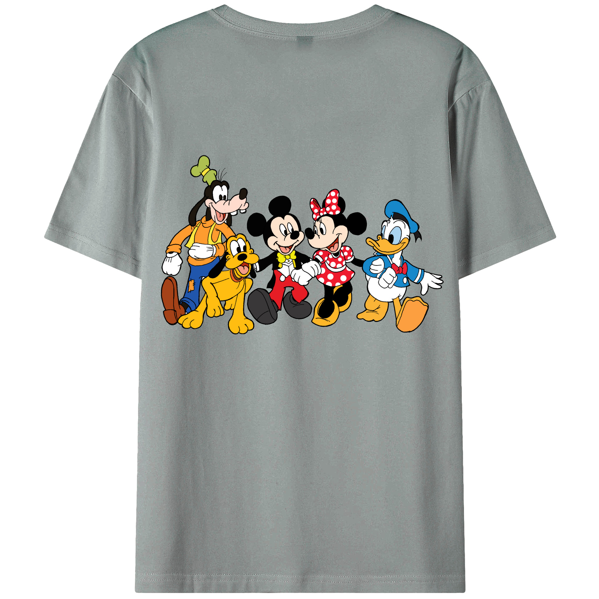 （画像用） ミッキーマウス Mickey Mouse 綿100％ メンズ半袖Tシャツ（バックプリント） 通気性